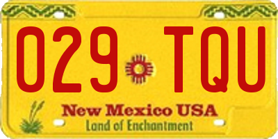 NM license plate 029TQU