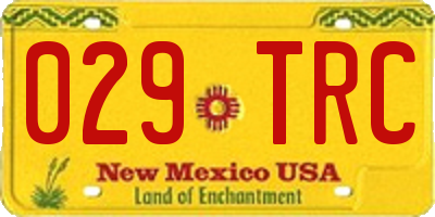 NM license plate 029TRC