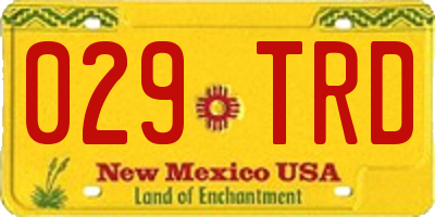 NM license plate 029TRD
