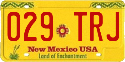 NM license plate 029TRJ