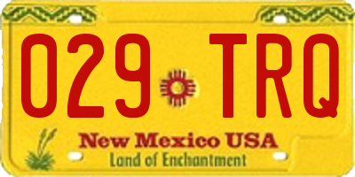 NM license plate 029TRQ