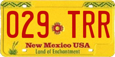 NM license plate 029TRR