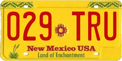 NM license plate 029TRU
