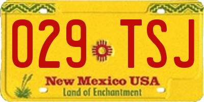 NM license plate 029TSJ