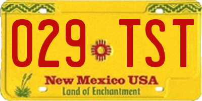 NM license plate 029TST
