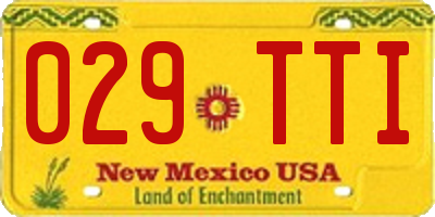 NM license plate 029TTI