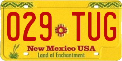 NM license plate 029TUG