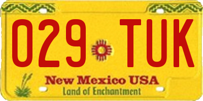 NM license plate 029TUK