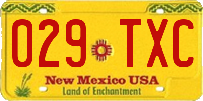 NM license plate 029TXC
