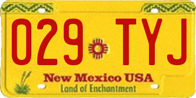 NM license plate 029TYJ