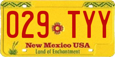 NM license plate 029TYY