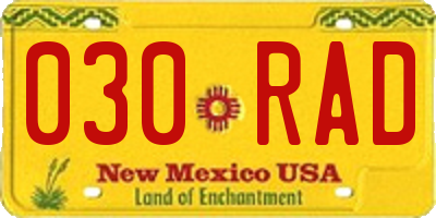 NM license plate 030RAD