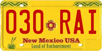 NM license plate 030RAI