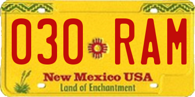NM license plate 030RAM