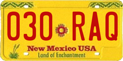 NM license plate 030RAQ