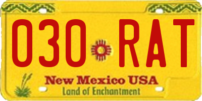 NM license plate 030RAT