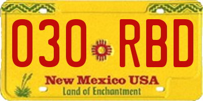 NM license plate 030RBD