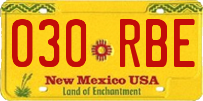 NM license plate 030RBE