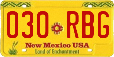 NM license plate 030RBG