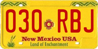 NM license plate 030RBJ