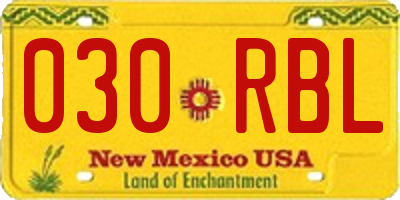 NM license plate 030RBL