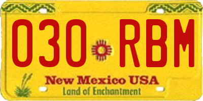 NM license plate 030RBM