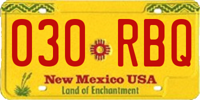 NM license plate 030RBQ