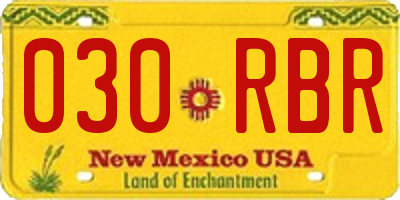 NM license plate 030RBR