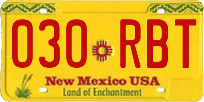 NM license plate 030RBT