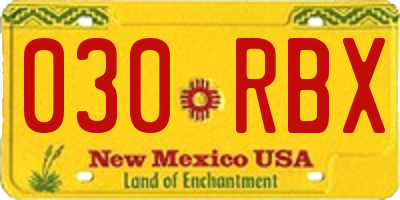 NM license plate 030RBX