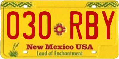 NM license plate 030RBY