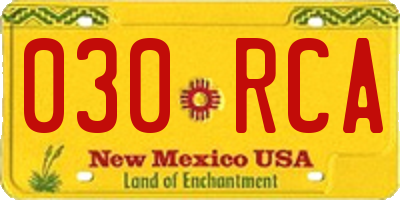 NM license plate 030RCA
