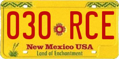NM license plate 030RCE