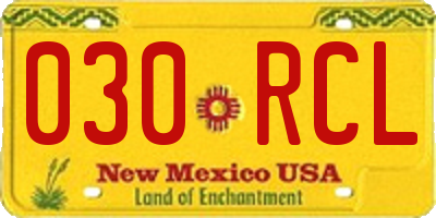 NM license plate 030RCL