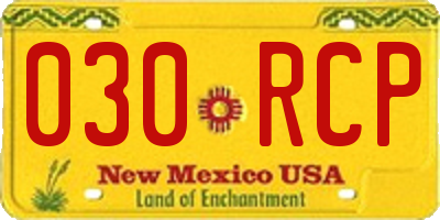 NM license plate 030RCP
