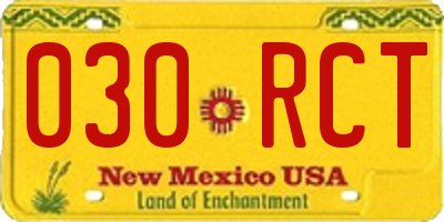 NM license plate 030RCT