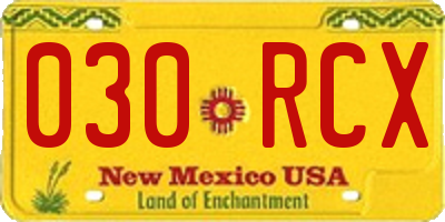 NM license plate 030RCX