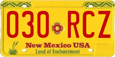 NM license plate 030RCZ