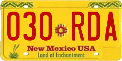 NM license plate 030RDA