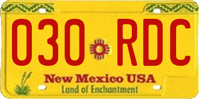 NM license plate 030RDC