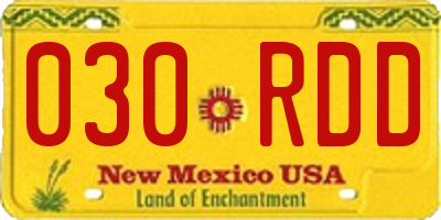 NM license plate 030RDD