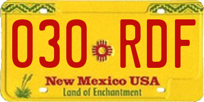 NM license plate 030RDF