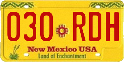 NM license plate 030RDH