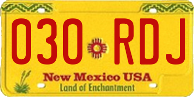 NM license plate 030RDJ