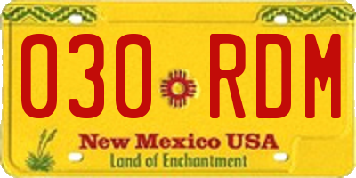 NM license plate 030RDM