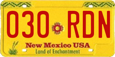 NM license plate 030RDN