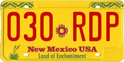 NM license plate 030RDP