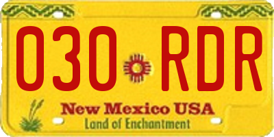 NM license plate 030RDR