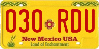 NM license plate 030RDU