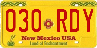 NM license plate 030RDY